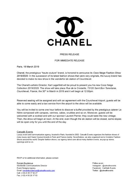 chanel puerto rico|chanel press release.